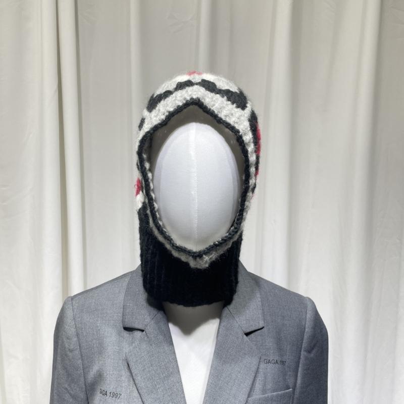 Вязаная балаклава с цветочным узором для студентов, взрослых, ветрозащитная зимняя шапка, шапка для защиты шеи, подростковая шапка для тепла, шапка для велоспорта