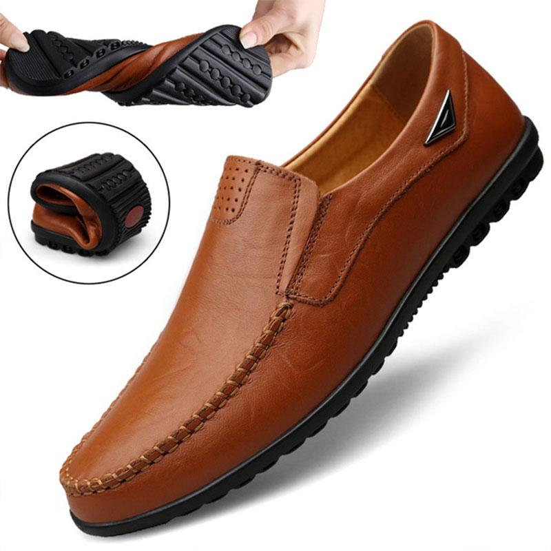 Genuine Leather Men Casual Shoes Luxury Brand 2024 Mens Designer Loafers Moccasins Slip On Black Driving Shoes Zapatos Casuales