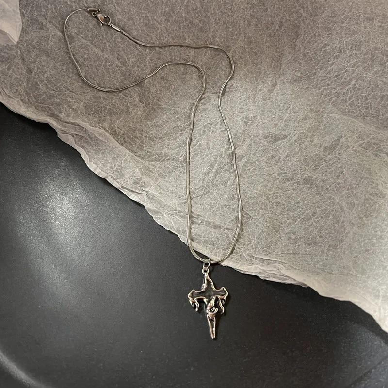 Винтажное модное кожаное ожерелье с подвеской в ​​виде звезды для женщин и мужчин, ювелирные изделия цвета антикварного серебра, аксессуары Y2k, эстетика