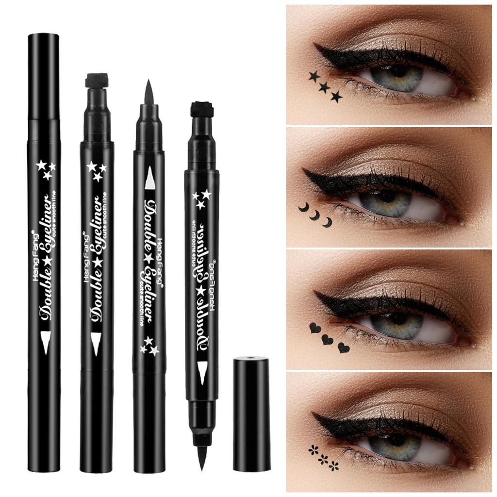 HengFang 4 стиля Двусторонняя подводка для глаз Черная подводка для глаз в форме звезды и луны 2,5 г #52244