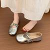Одиночная обувь балетки 2025 женские с мелким вырезом весна лето новые нежные вечерние новые китайские туфли Мэри Джейн