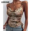 Summer Women's Inner Camisole Solid Color Deep V Neck Vest Tight Drawstring Casual Tank Top