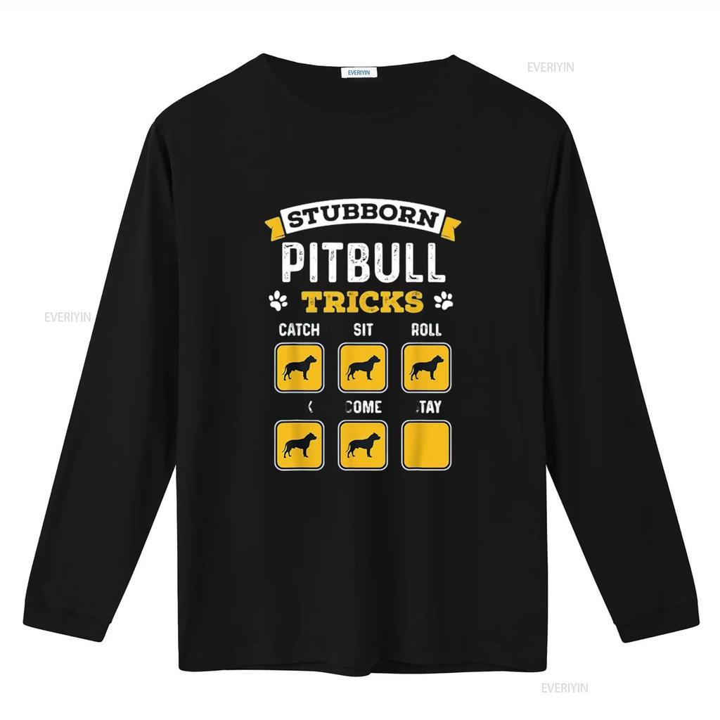 Stubborn Pitbull Tricks Funny s for Dog Owner Womens T Shirt Black XL vintage Washed Stylish Soft Stretched graphic Comfortable