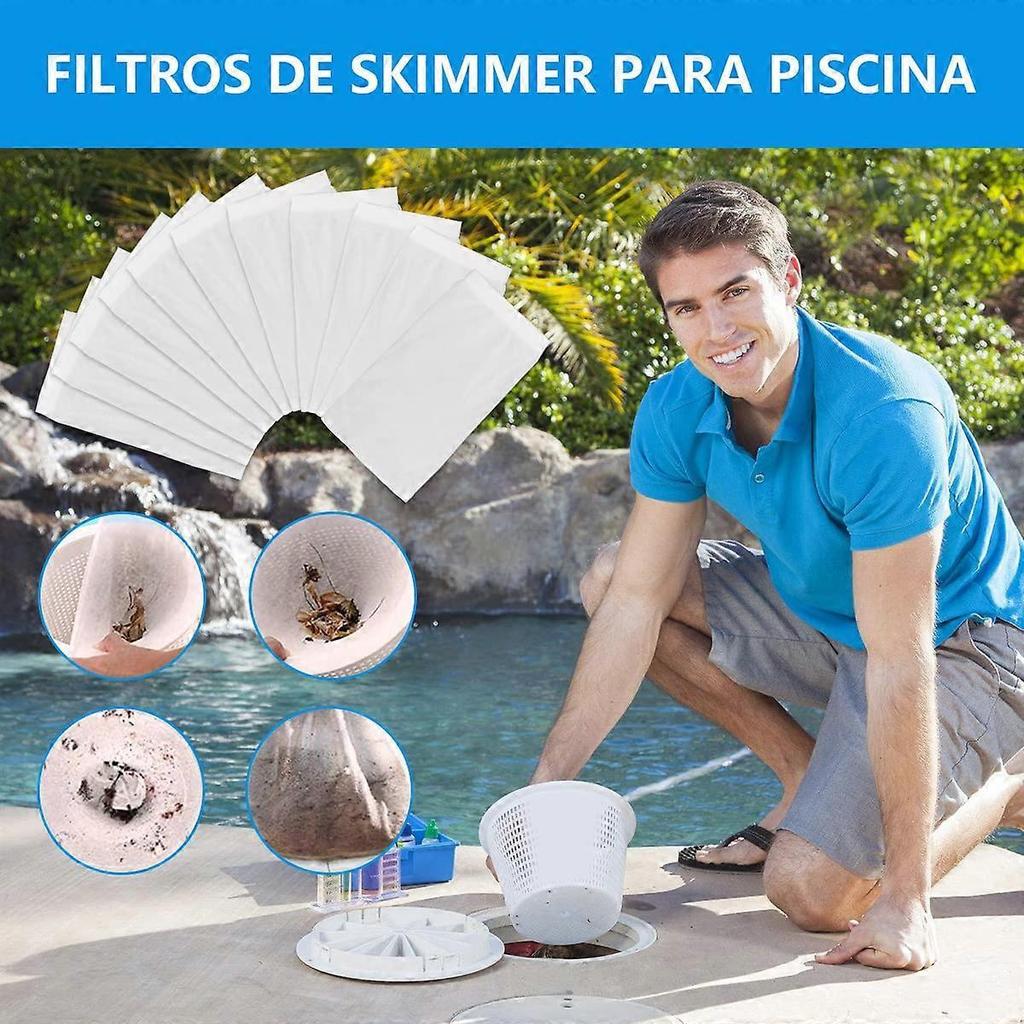 20 Pieces Pool Skimmer Filter,Pool Skimmer Socks,Pool Filter Net,Pool Nylon Fabric Filters,for Skimmer Basket Clean Debris