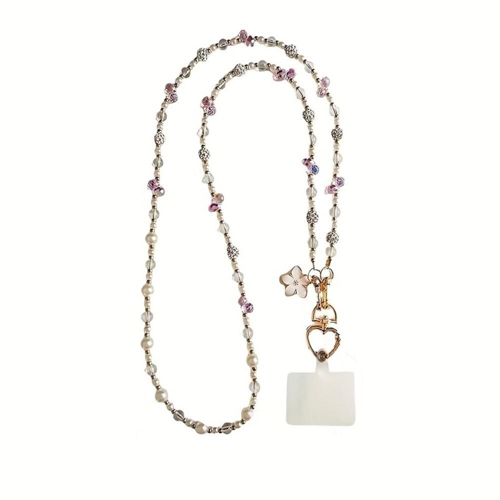 Bag Chain Beaded Crossbody Phone Chain Anti Loss Universal Mobile Phone Crossbody Strap Long-style Sweet Phone Neck Straps