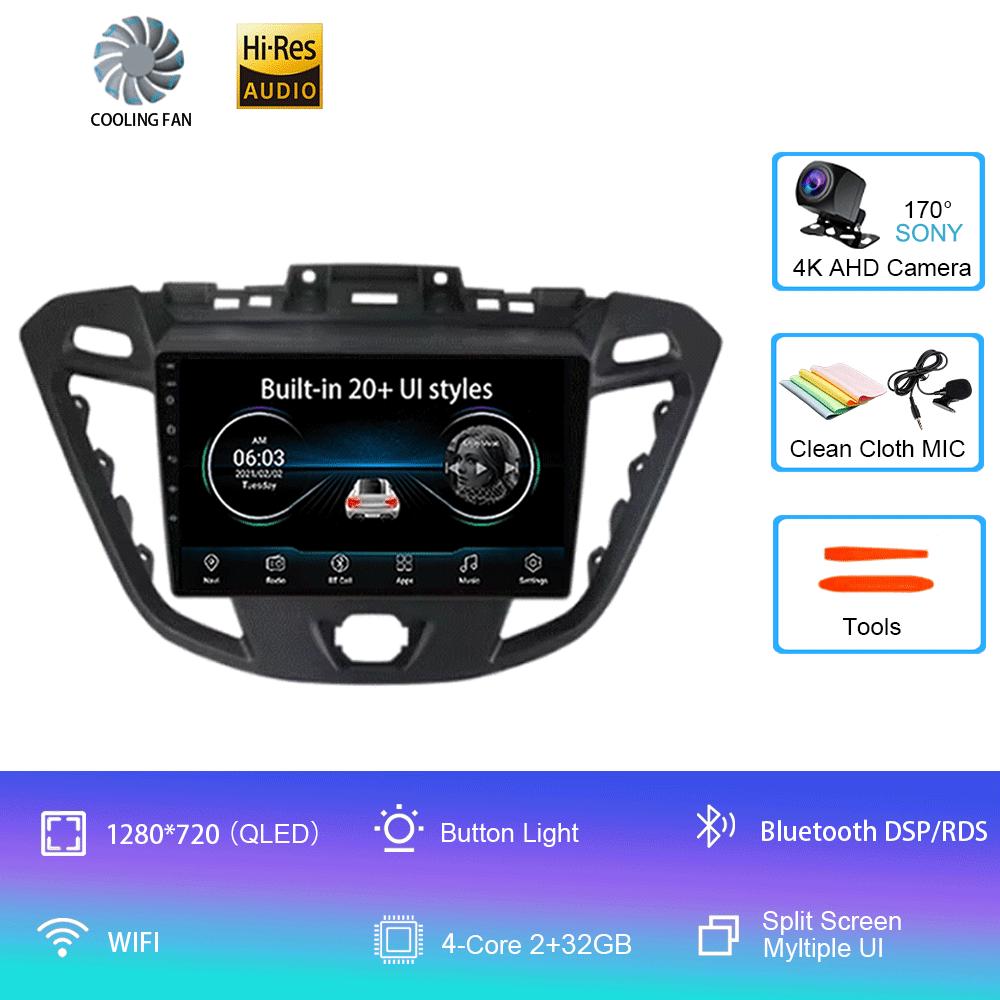 Android 14 для Ford Tourneo Custom 1 I Transit 2012 - 2021 Автомобильный радиоприемник Мультимедиа Видеоплеер Навигация стерео GPS Нет 2din 2 din