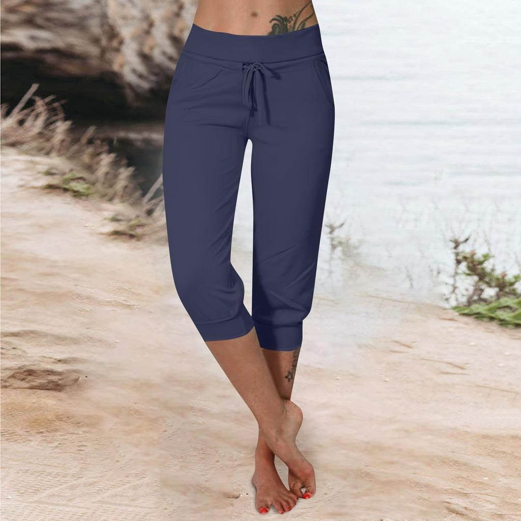 Брюки для женщин, укороченные шорты для женщин, летние новые повседневные эластичные модные повседневные брюки