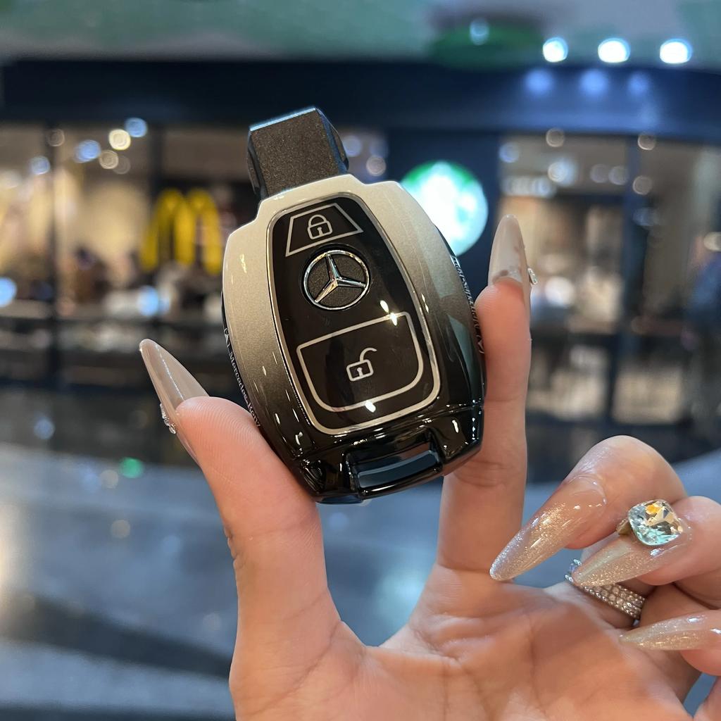 QOK3 Key Fob Cover For Mercedes Benz A B C E S Class W204 W205 W212 W213 W176 GLC MAYBACH Keyless Soft Case
