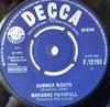 7-дюймовая пластинка MARIANNE FAITHFULL Summer Nights F12193 Decca 1965 UK Рок Б/у