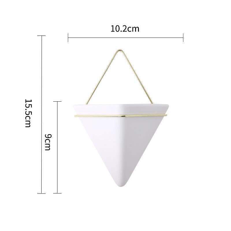 Wall-Mounted Ceramic Hydroponic Flower Vase for Succulents and Green Radish