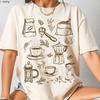 Coffee Vintage T Shirt, Cute Coffee Shirt, Espresso Moka Pot French Press Coffee Beans, Gift Coffee Lover Vintage Retro Graphic Tee