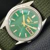 5 AUTOMATIC VINTAGE 7S26A JAPAN MENS GREEN COLOR DIAL WATCH A702633-1 R209-a702633