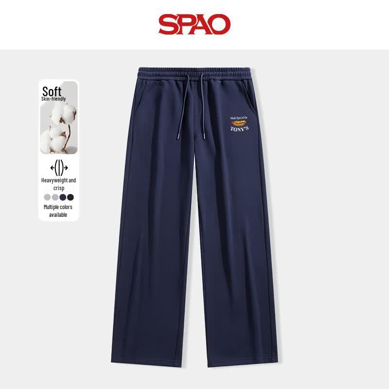 Мужские брюки-джоггеры SPAO SP с принтом собаки, свободные, из флиса