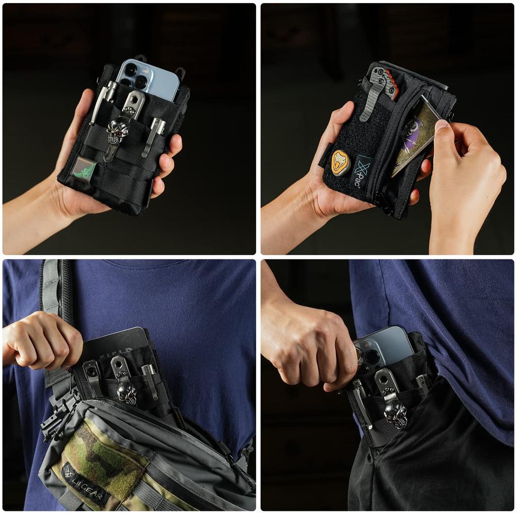 Органайзер для кармана VIPERADE VE16 X-Pac, EDC-подсумок для мужчин, EDC-органайзер для кармана с 7 отделениями, кошелек-подсумок для мультитула, карманный подсумок для