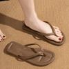 Модные летние удобные пляжные шлепанцы для женщин, легкие, с мягкой подошвой, плоские тапочки, женские модные серебристые шлепанцы с перемычкой для пальца, уличные слайды