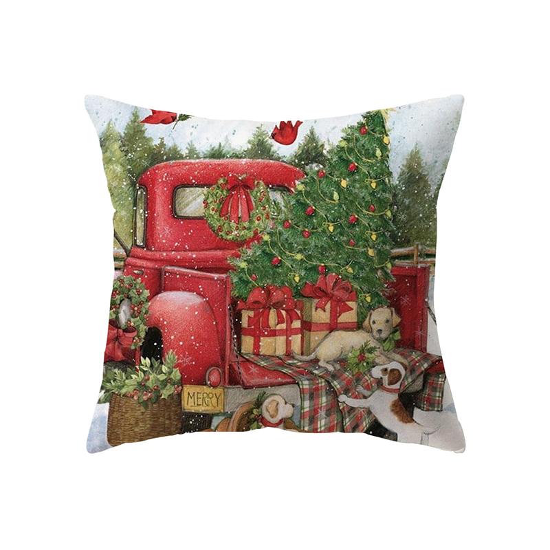 Чехлы для подушек с веселой рождественской атмосферой и принтом для дома, гостиной, украшения дивана, квадратная подушка, наволочка