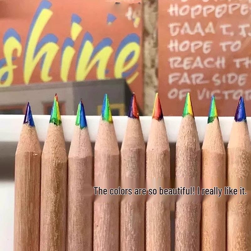 Rainbow Gradient Pencil: Multi-Color Stroke DIY Pen for Children's Art