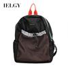 Korean Version of Casual Art Canvas Backpack, Nylon Contrasting Color Drawstring Fashion Oxford Cloth Backpack