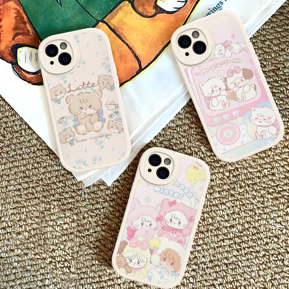 Famous Cute M-Mikko C-Characters Phone Case For IPhone 16 15 14 13 Pro Max 11 12 Plus Leather Silicone Cover
