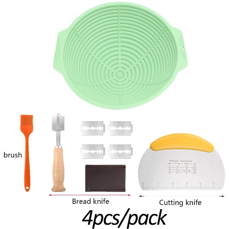 Силиконовая корзина для хлеба, домашняя выпечка, тесто, антипригарное покрытие, корзина для хлеба, миска для разрыхлителя, мягкая складная выпечка хлеба, кухонные принадлежности
