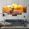 5 Panels Deer Forest Posters and Prints Animal Canavs Painting Landscape Home Decor Wall Art Pictures for Living Room NO FRAME