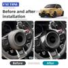 For Fiat 500 500C Abarth 595 595C 695 695C 2016-    2024 Real Dry Carbon Fiber Car Steering Wheel Center Sticker