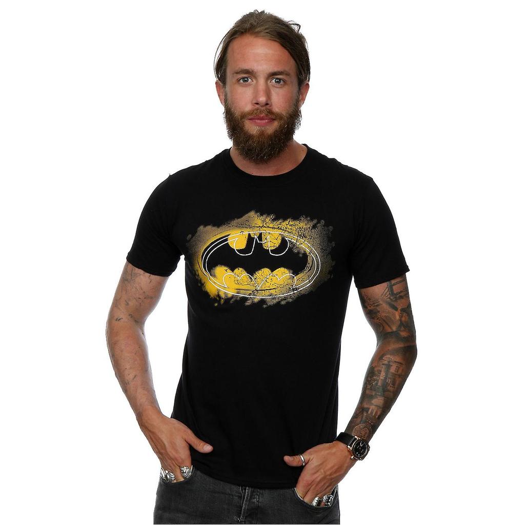 Batman Mens Spray Logo Cotton T-Shirt