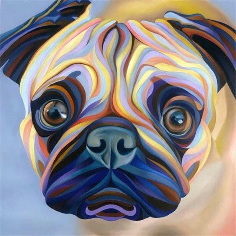 5D DIY алмазная живопись собака Алмазная вышивка животное вышивка крестиком полная круглая дрель со стразами ручное искусство домашний декор подарок