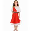 Greek Goddess Costume Kids Roman Style Halloween Party Dress With Laurel Wreath Headband Stage Performance Outfit