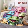 Cute dinosaur 2D Flat Pattern Flannel Blanket High quality All Seasons Warmth and Comfort Perfect for Christmas Gifts.MMT0918470