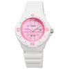 Casio LRW-200H-4CV Analog Watch for Women and Kids, Gloss White with Pink Check Pattern, Overseas Model [Parallel Import]