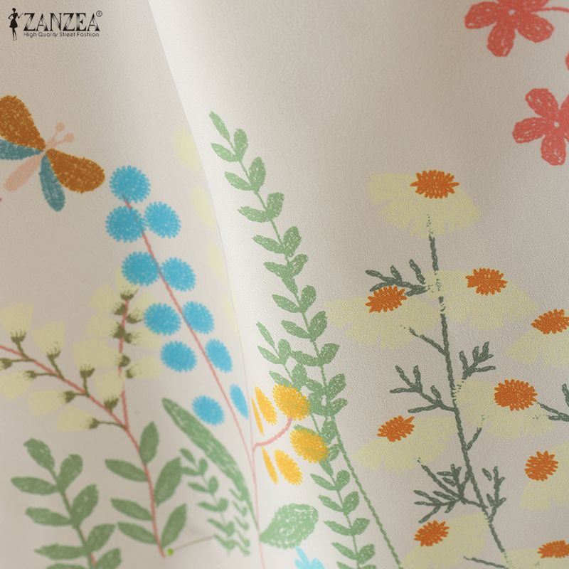 ZANZEA Женские летние юбки с эластичной талией, свободные, повседневные, с цветочным принтом