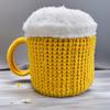 3D Beer Mug Hat with Handle Soft Skin-Friendly Warm Knitted Funny Hat