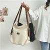 Large Capacity Fashion Canvas Shoulder Bag Women's Leisure Literature and Art Simple Solid Color Crossbody Backpack