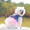 Spring and summer new dog pet cat clothing supplies Korean version cat denim skirt Spring and summer dog clothing