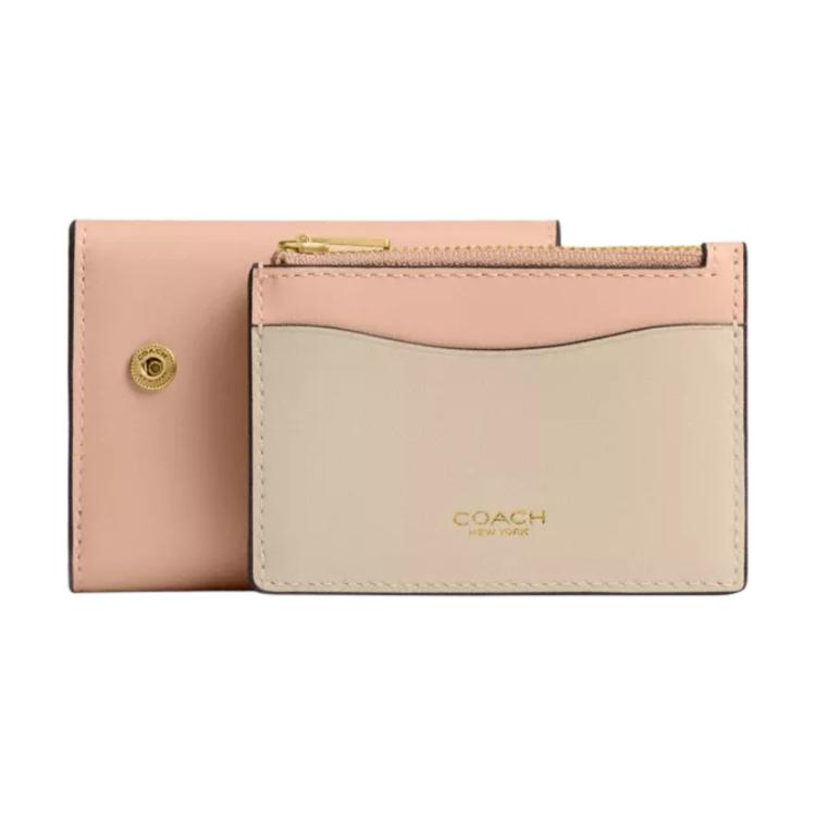 Coach Женский кожаный кошелек Essential 10 с клапаном на кнопке, светло-коричневый CBF60-B4U3
