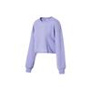 Lining Fitness Series Letter Print Loose Round Neck Pullover Sweatshirt Women Sweatshirt Purple AWDS038-4