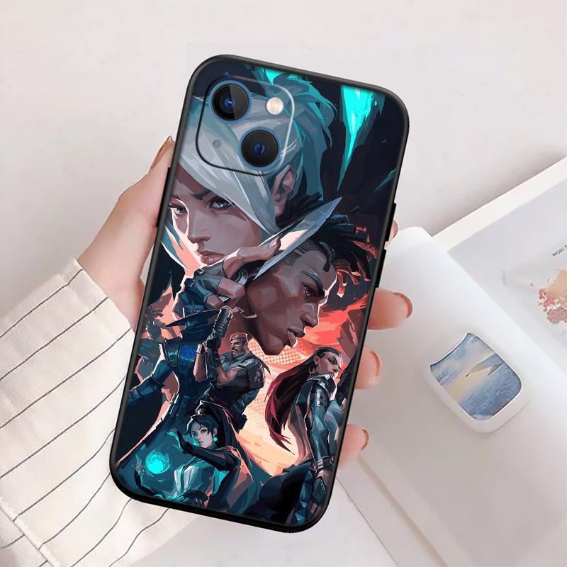 V-VALORANT New High-End Shell Phone Case for iPhone 16 15 14 13 12 Pro Max Plus Mini