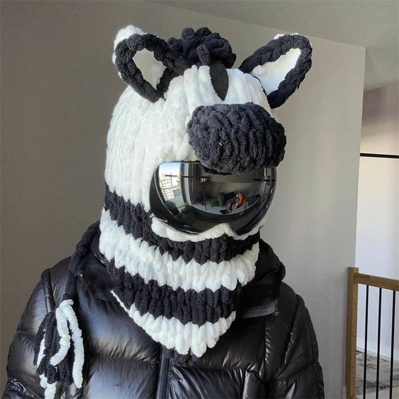 New Pure Hand-crocheted Cute Giant Panda Fisherman Hat with Large Brim Adult Pullover Hat