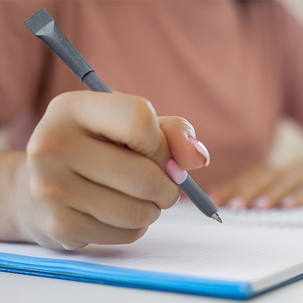 10Pcs Paper Ballpoint Pens Smooth Writing Quick Drying Recyclable Biodegradable Paper Barrel Pen for Students Teacher