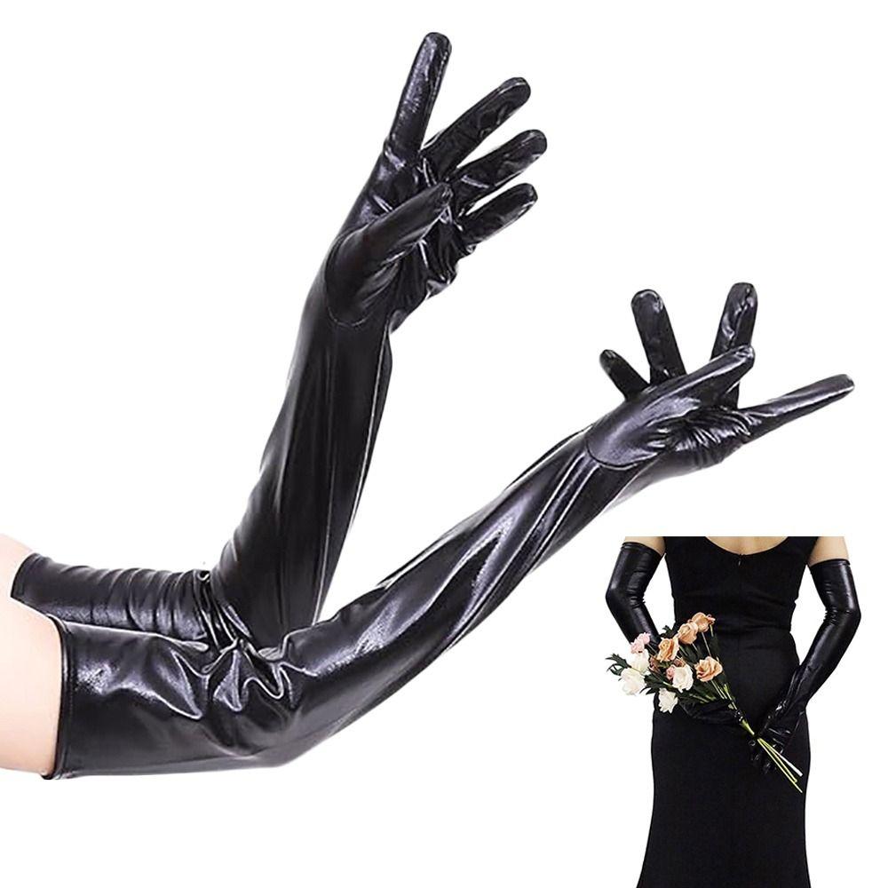 Solid Color Full Finger Mittens Long Performance Mittens Winter Warm Cosplay Gloves