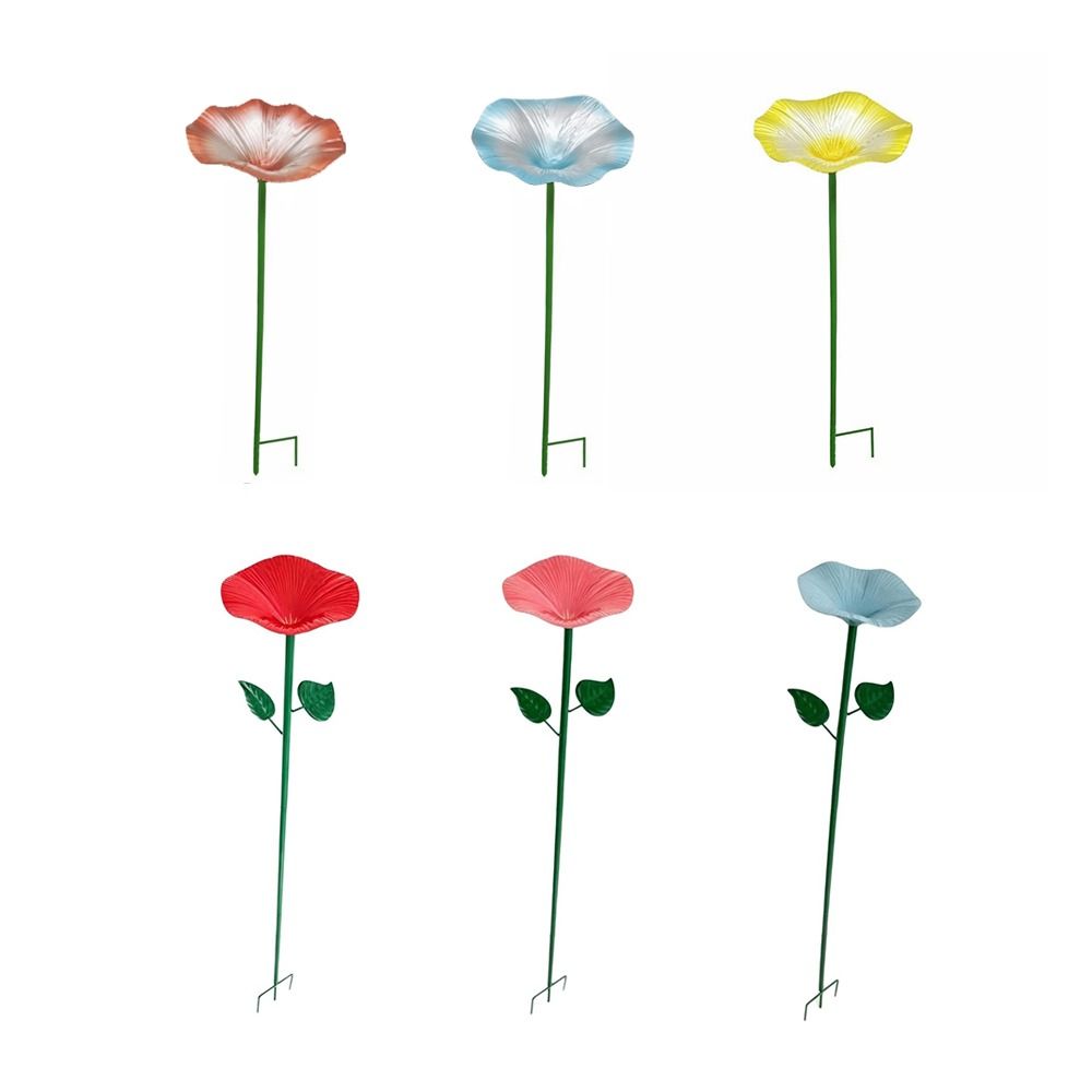Creative Flower Shaped Bird Bath Iron Bird Water Bowl Butterfly Bee Water Station Parrot