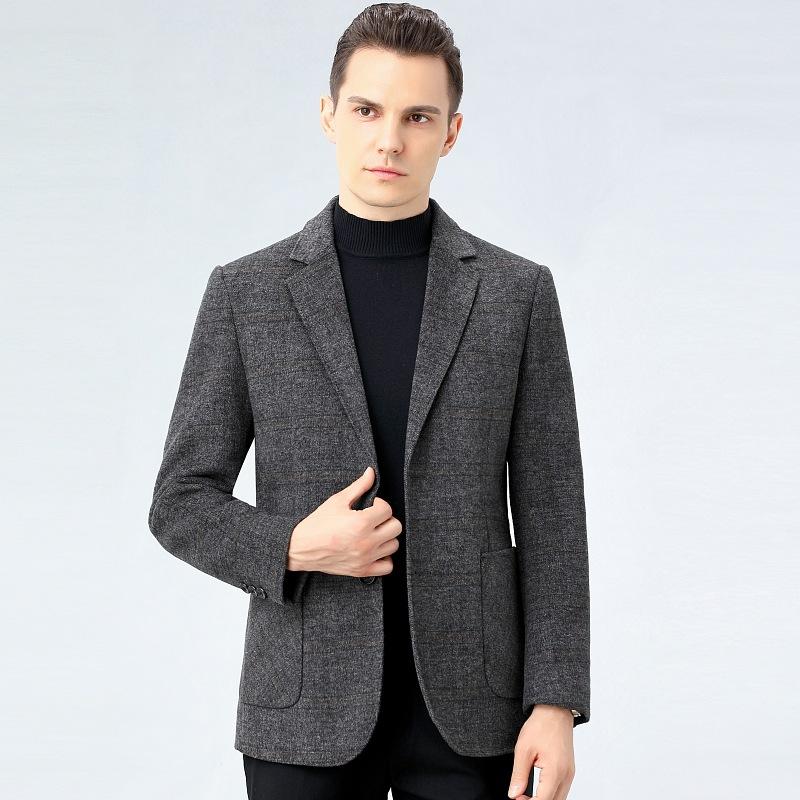 Мужское двустороннее кашемировое пальто осень и зима короткий шерстяной костюм среднего возраста шерстяное пальто для мужчин