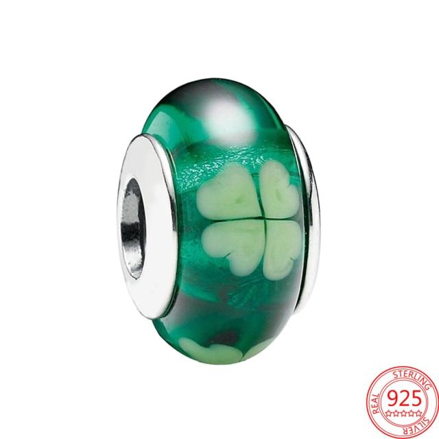 925 Sterling Silver Glass Beads Charms for Jewelry DIY Making Fit Original Bracelets Bangles for Women Gift