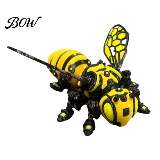 Creative Gift for Collectors Articulated Bee Statue, 3D Printed Movable Joints Insect Figurine Car Unique Tabletop Decoration Dashboard And