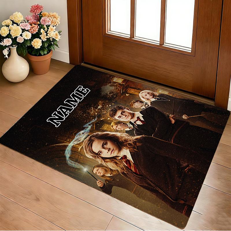 Custom Name Harry Potter Living Room Non-Slip Area Rug Soft Carpet for Bedroom Kids Playroom Sofa Office Home Decor Doormat