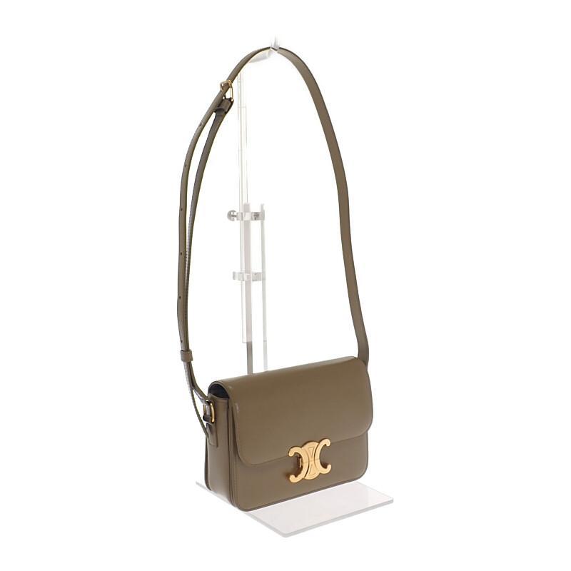 CELINE 188423BF4.18BZ Shoulder Bag khaki/Dark Sepia Calfskin Women