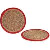 Natural Fiber Trivet - BigBuy Home - Ø 35 Cm - Brown Red - Multicolor