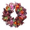 Artificial Wreath Vibrant Colors Retro Simulated Autumn Wreath with Flowers Leaves for Front Door Courtyard Wedding Decoration
