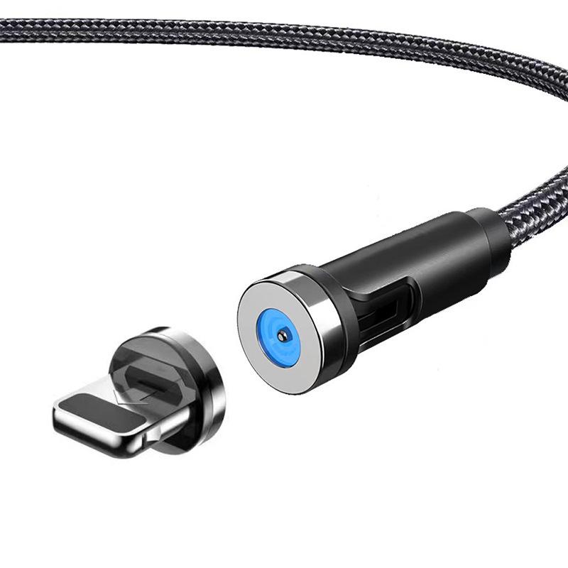 Вращающийся на 540° магнитный кабель для быстрой зарядки для устройств Apple и Type-C